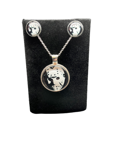Friday The 13th Necklace & Earrings Set