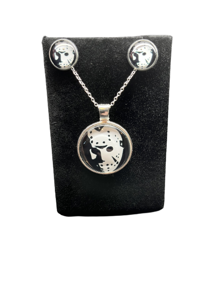Friday The 13th Necklace & Earrings Set
