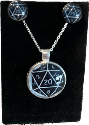Dungeons and Dragons D&D Necklace & Earrings Set