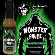 Load image into Gallery viewer, Monster Sauce 'Rogue Red Chili', 'Swamp Sensation', 'Howling Habanero' Hot Sauce Variety 3 pack