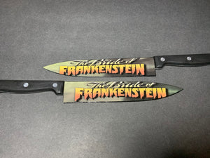 Bride of Frankenstein Knife Set With Sublimated Stands