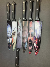 Load image into Gallery viewer, Clown Horror Collection 6 Kitchen Knife Set With/Without Sublimated Stands