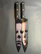 Load image into Gallery viewer, Halloween 1 & 2 Knife Set With Sublimated Stands