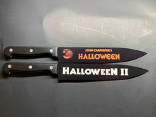 Load image into Gallery viewer, Halloween 1 & 2 Knife Set With Sublimated Stands