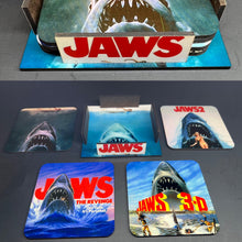 Load image into Gallery viewer, Jaws Movies 4 Piece Coaster Set (Cork)