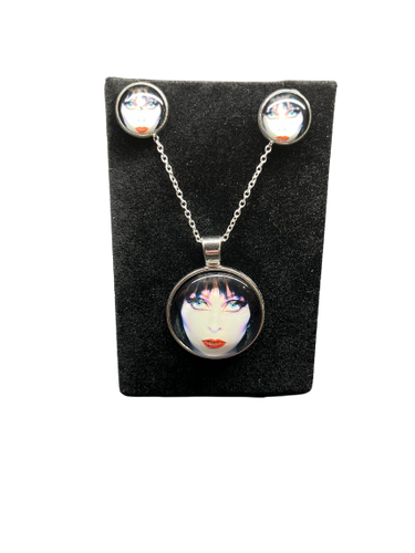 Elvira Mistress of the Dark Necklace & Earrings Set