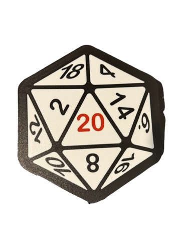 D20 D&D 3D Printed Night Light Wall Light