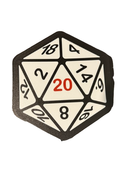 D20 D&D 3D Printed Night Light Wall Light