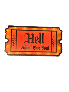 One Ticket To Hell 3D Printed Night Light Wall Light