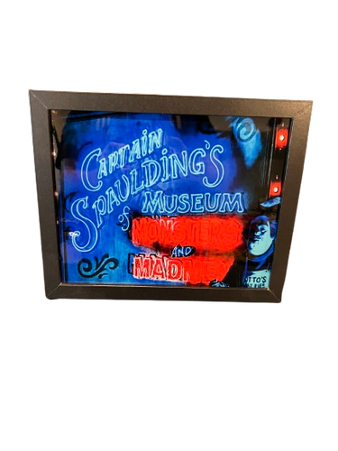 Captain Spaulding Shadowbox Museum of Monsters and Madness Sign