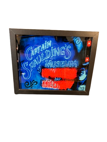 Captain Spaulding Shadowbox Museum of Monsters and Madness Sign