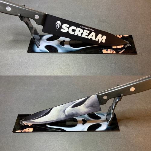 Scream Ghost Face Wes Craven Kitchen Knife With Sublimated Stand