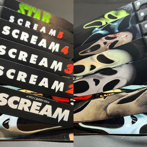 Scream 1-5 & Stab Knife Set With Sublimated Stands
