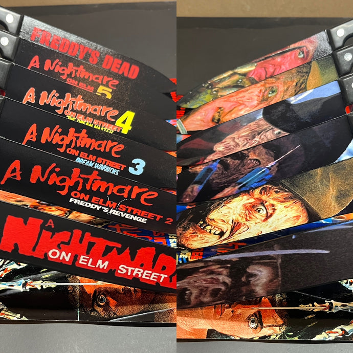 A Nightmare On Elm Street 1-6 Knife Set With Sublimated Stands
