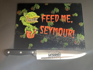 Little Shop Of Horrors Sublimated Glass Cutting Board With/Without Matching Knife