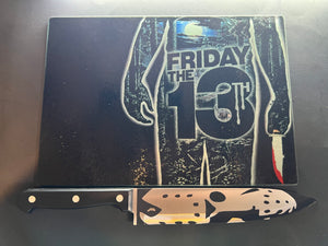 Jason Friday The 13th Sublimated Glass With Matching Knife