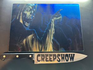 Creepshow Sublimated Glass Cutting Board With Matching Knife