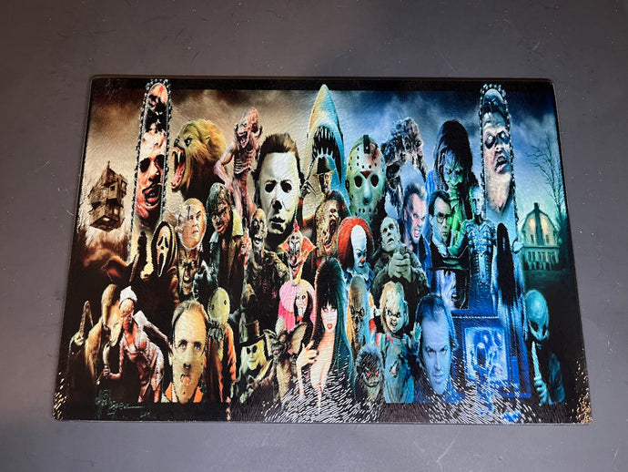 Horror Collection Sublimated Glass Cutting Board
