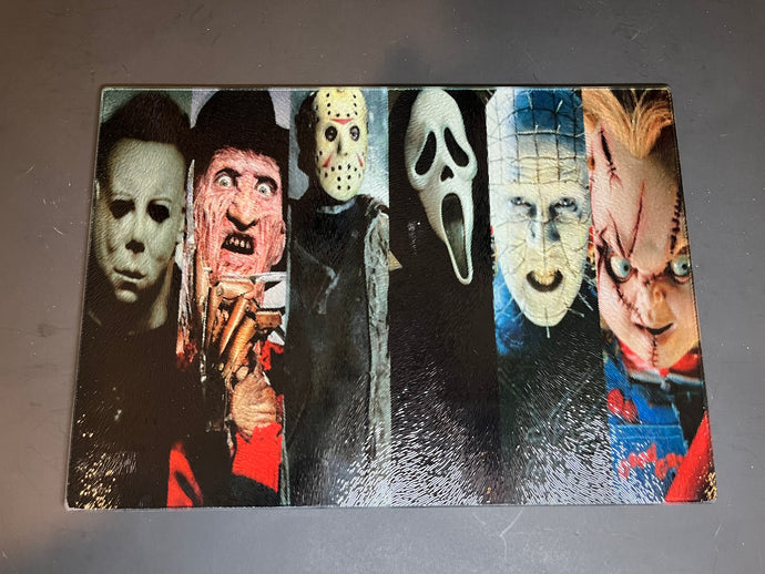 Horror ICONS Sublimated Glass Cutting Board