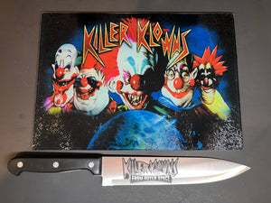 Killer Klowns From Outer Space Sublimated Glass Cutting Board With Matching Knife