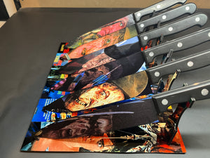 A Nightmare On Elm Street 1-6 Knife Set With Sublimated Stands