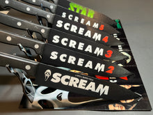 Load image into Gallery viewer, Scream 1-5 &amp; Stab Knife Set With Sublimated Stands