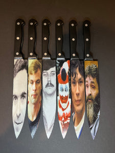 Serial Killer Horror Kitchen 6 Chef Knife Set With/Without Sublimated Stands