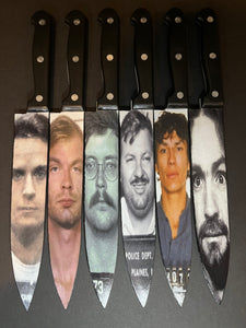 Serial Killer Horror Kitchen 6 Chef Knife Set With/Without Sublimated Stands