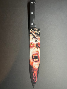 Night Of The Demons 1988 Kitchen Knife With Sublimated Stand