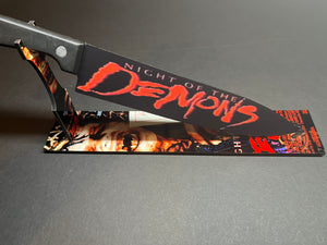 Night Of The Demons 1988 Kitchen Knife With Sublimated Stand