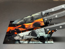 Load image into Gallery viewer, Halloween Trilogy 3 Knife Set With Sublimated Stands