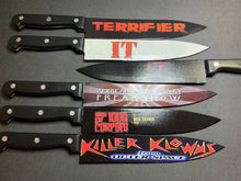 Load image into Gallery viewer, Clown Horror Collection 6 Kitchen Knife Set With/Without Sublimated Stands