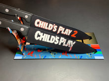 Load image into Gallery viewer, Childs Play 1 &amp; 2 Knife Set With Sublimated Stands