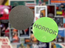Load image into Gallery viewer, Horror Genre Coaster Koozie Mousepad Rubber Horror Label Horror Sticker