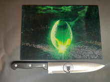 Load image into Gallery viewer, Alien Sublimated Glass Cutting Board With/Without Matching Knife