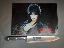 Load image into Gallery viewer, Elvira Mistress Of The Dark Sublimated Glass Cutting Board With Matching Knife