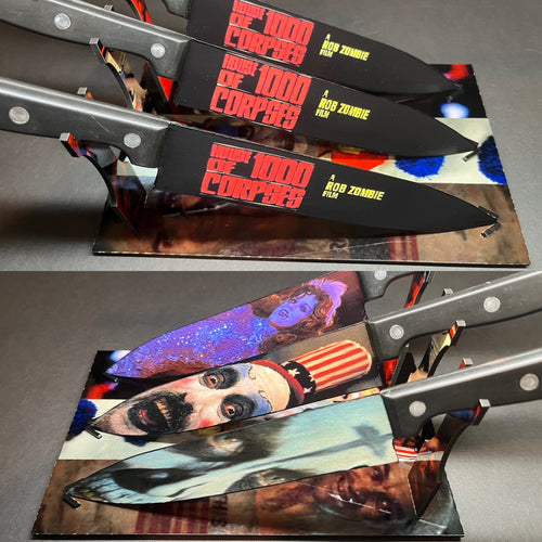 House Of A Thousand Corpses 3 Knife Set With Sublimated Stands