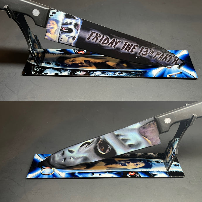 Jason X Friday the 13th Knife With Sublimated Stand