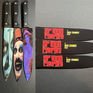 House Of A Thousand Corpses 3 Knife Set With Sublimated Stands