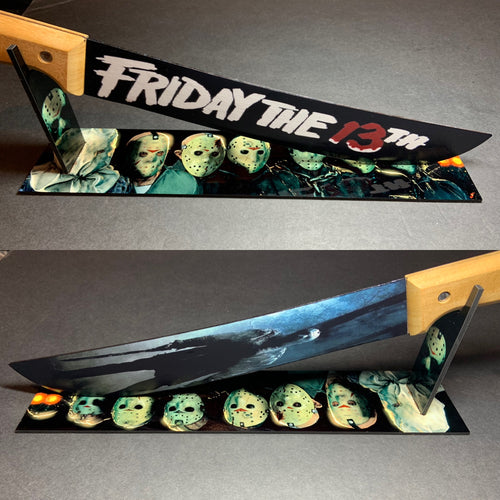 Jason Voorhees Friday the 13th Machete with Sublimated Stand