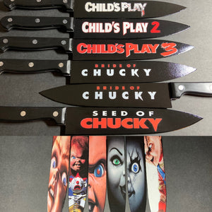 Childs Play Chucky 6 Knife Set With/Without Sublimated Stands