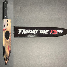 Load image into Gallery viewer, Friday The 13th Jason Voorhees Kitchen Knife With/Without Sublimated Stand